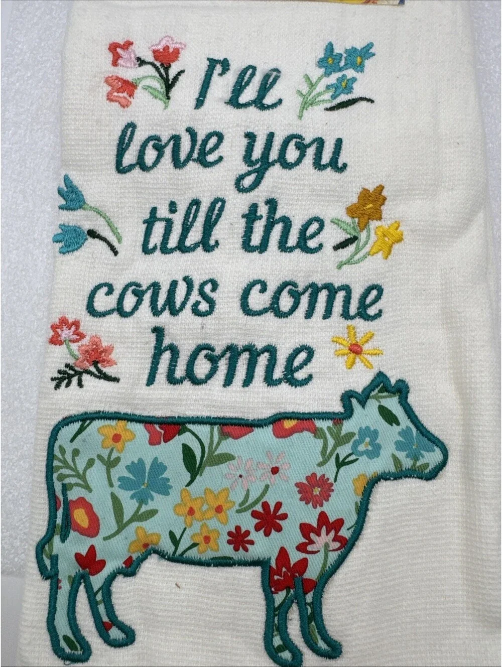 2023 Pioneer Woman Kitchen 3 Towel Set I'll Love You Till The Cows Come Home NEW